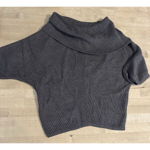 Vivienne Tam Women’s Gray Cowl Neck Off-shoulder 3/4 Sleeve Pullover Knit Medium